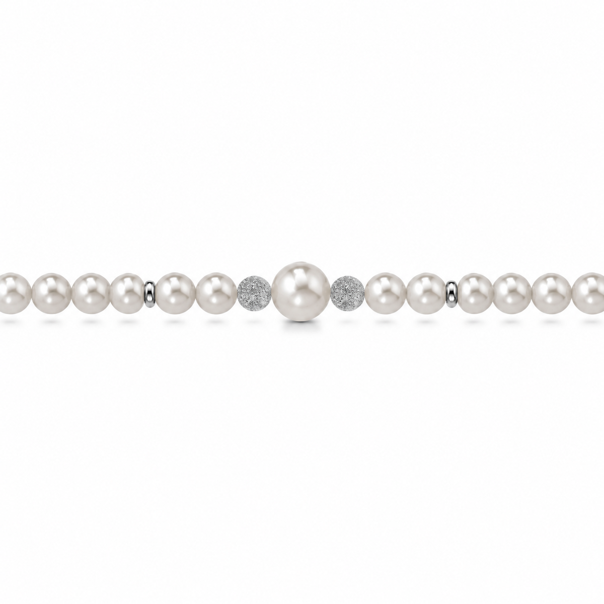 Collana di Perle con Perla Centrale in Oro Bianco 18kt