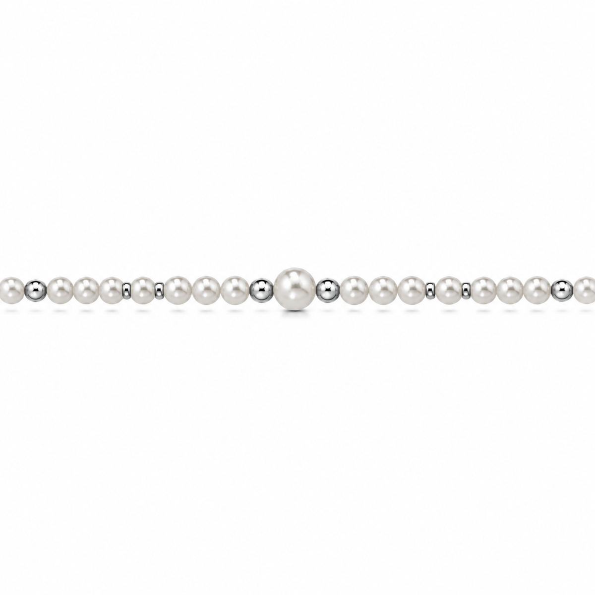 Collana di Perle con Perla Centrale in Oro Bianco 18kt