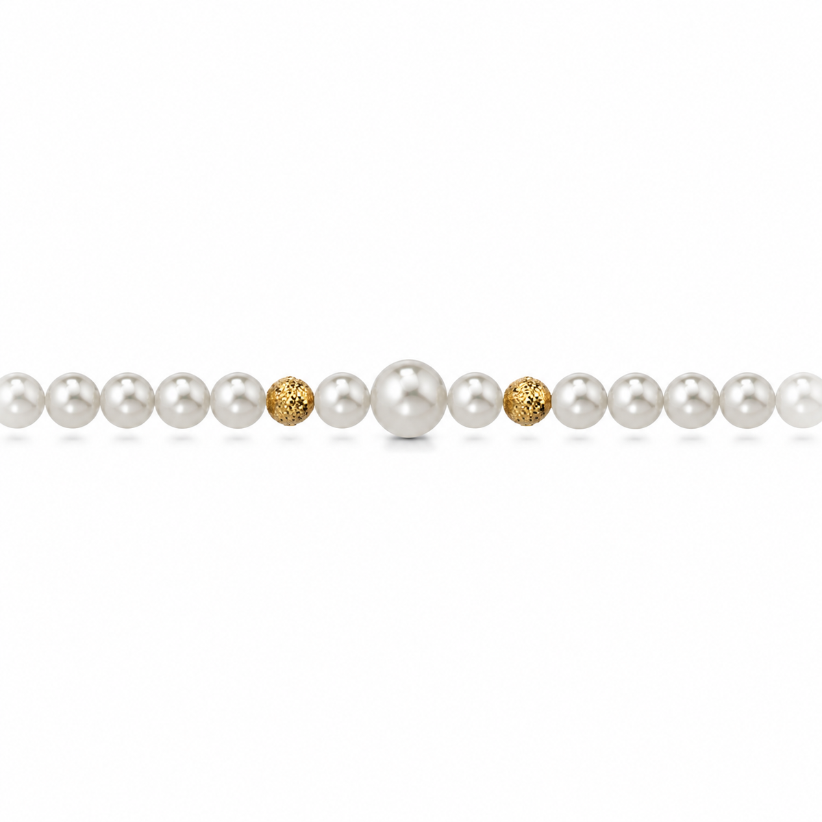 Collana di Perle con Perla Centrale in Oro Giallo 18kt