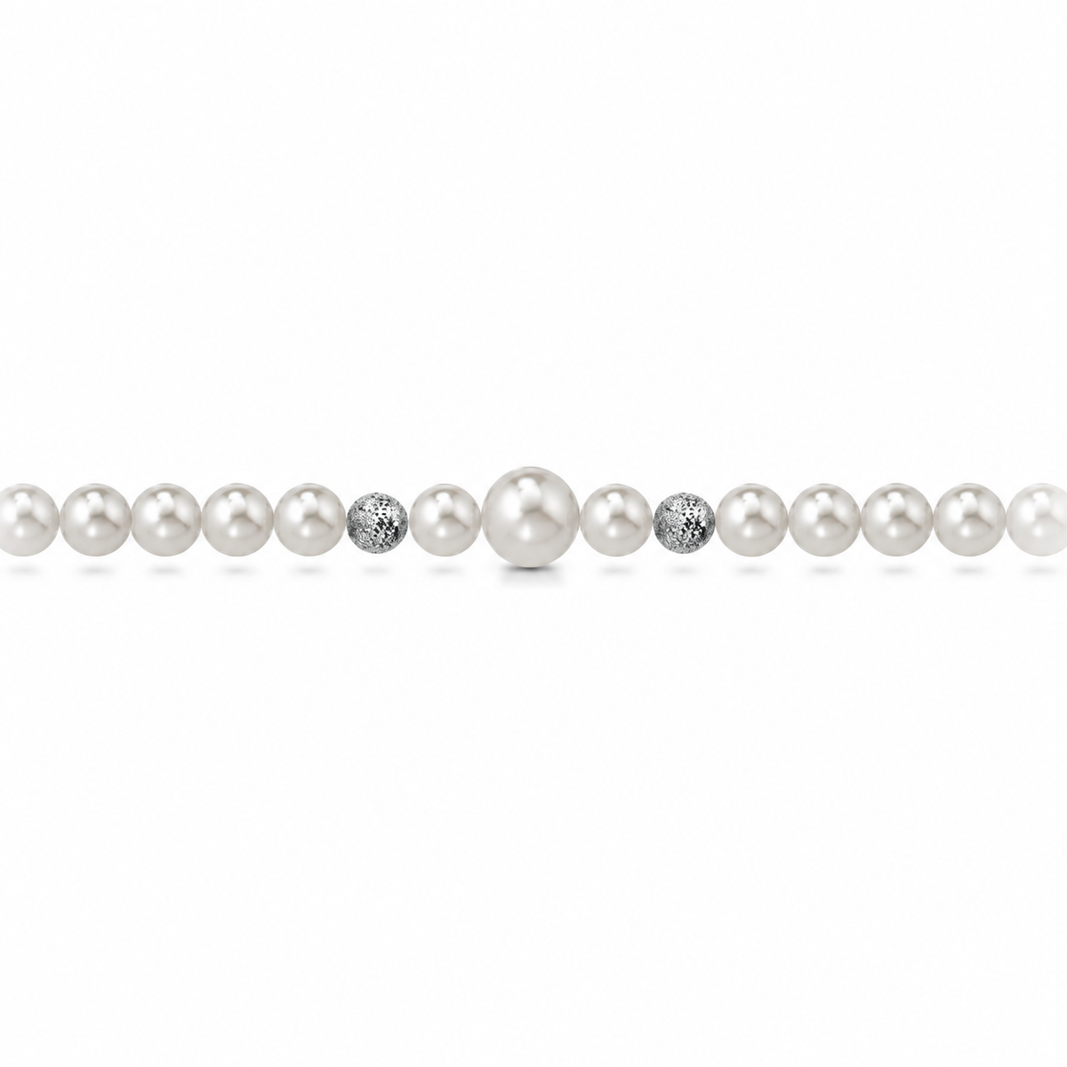 Collana di Perle con Perla Centrale in Oro Bianco 18kt