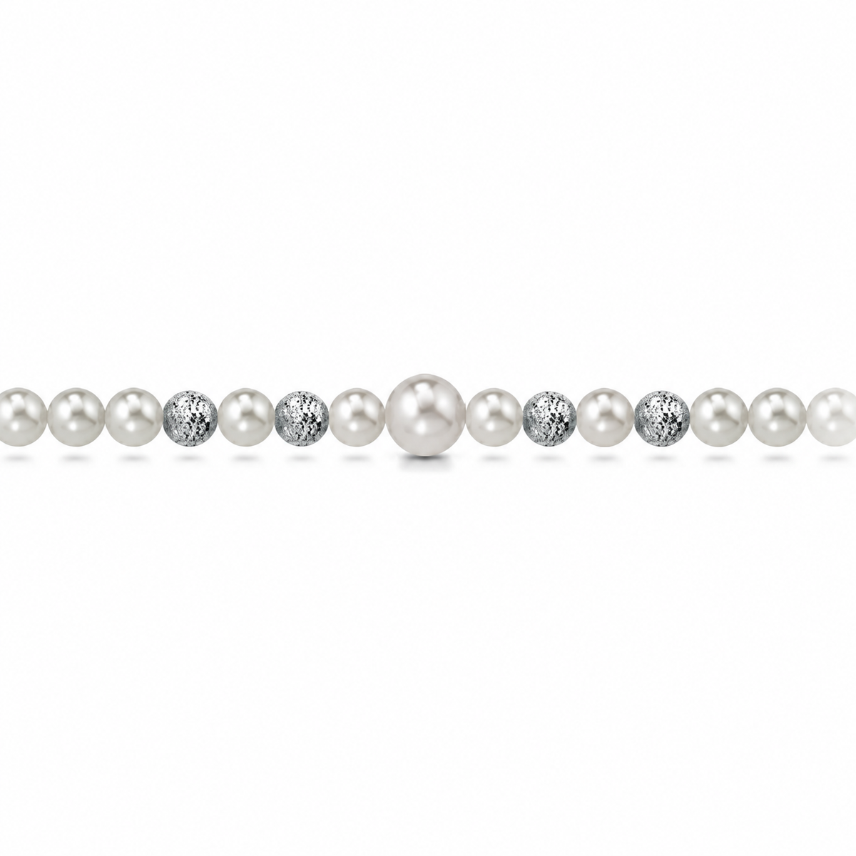 Collana di Perle con Perla Centrale in Oro Bianco 18kt