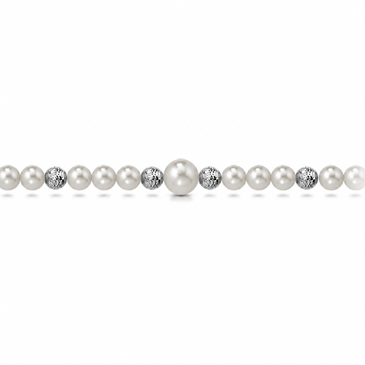 Collana di Perle con Perla Centrale in Oro Bianco 18kt