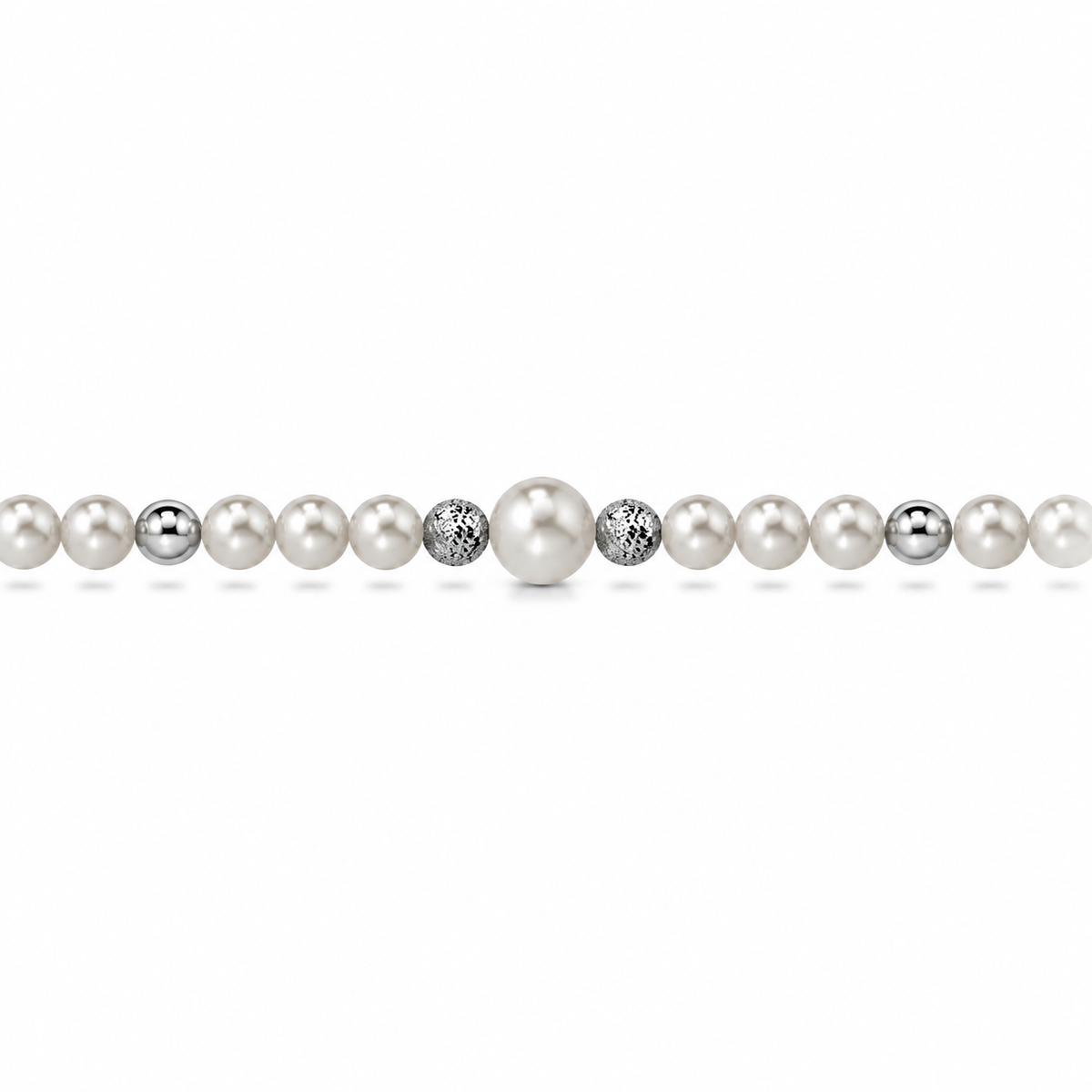 Collana di Perle con Perla Centrale in Oro Bianco 18kt