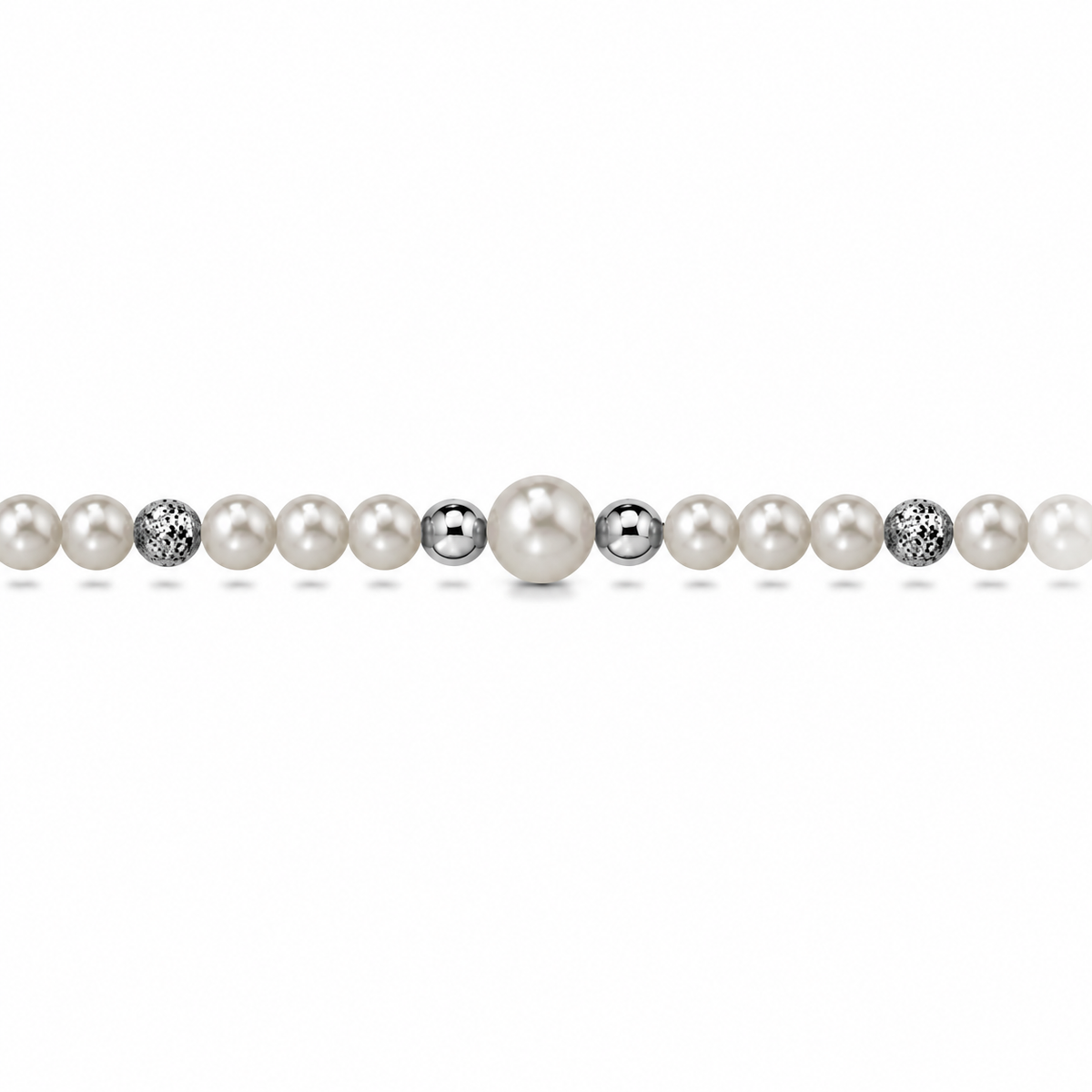 Collana di Perle con Perla Centrale in Oro Bianco 18kt