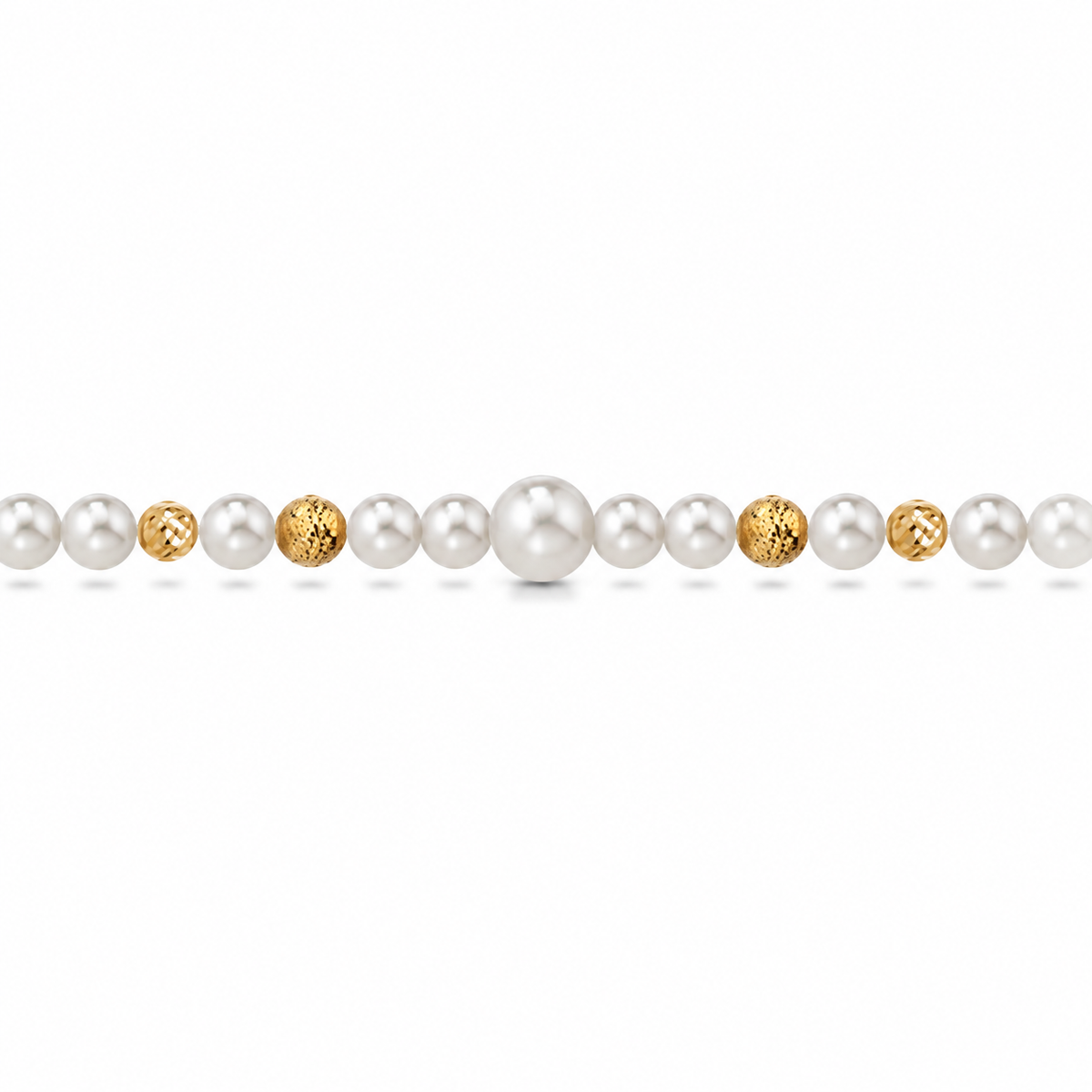 Collana di Perle con Perla Centrale in Oro Giallo 18kt