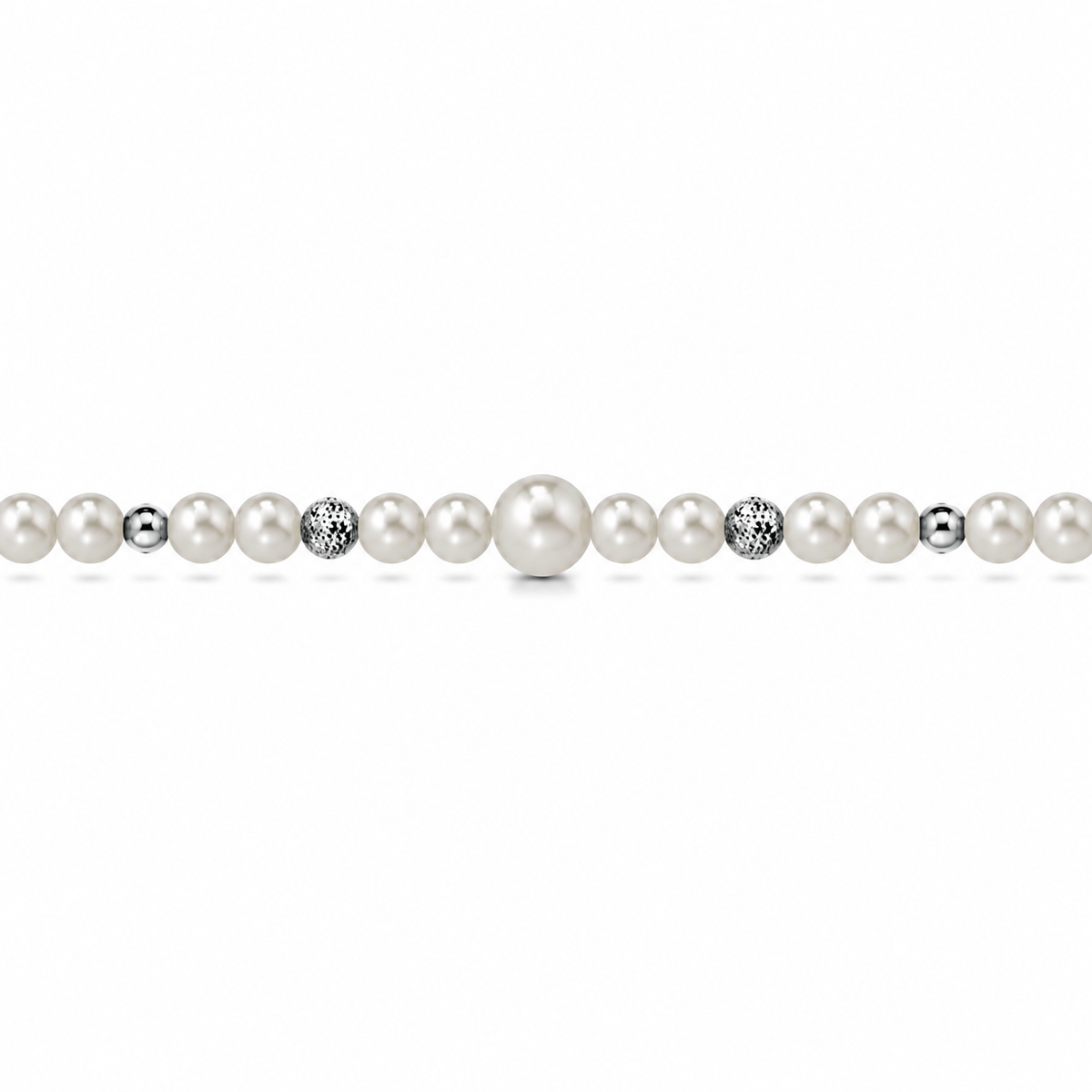 Collana di Perle con Perla Centrale in Oro Bianco 18kt
