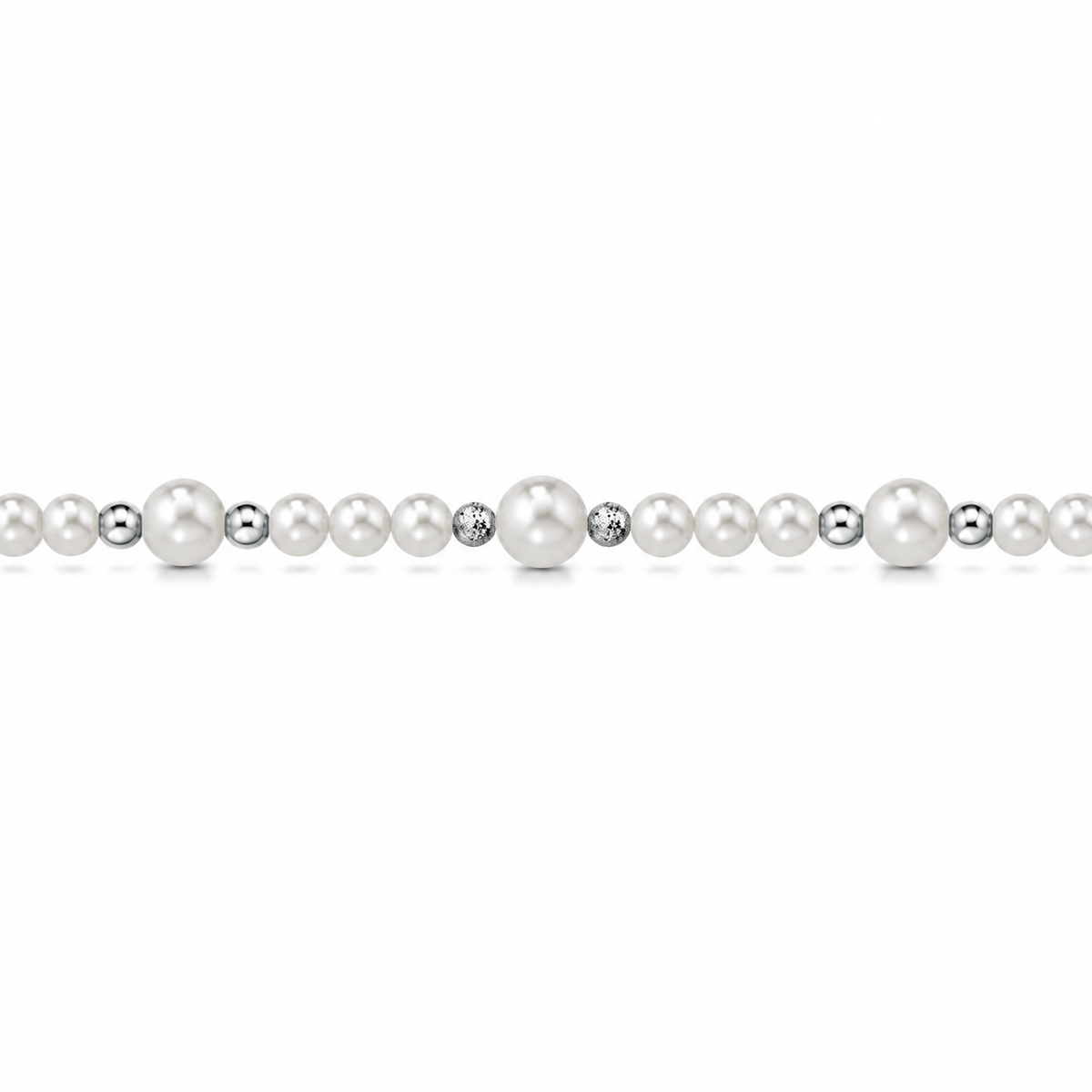 Collana di Perle con Perla Centrale in Oro Bianco 18kt