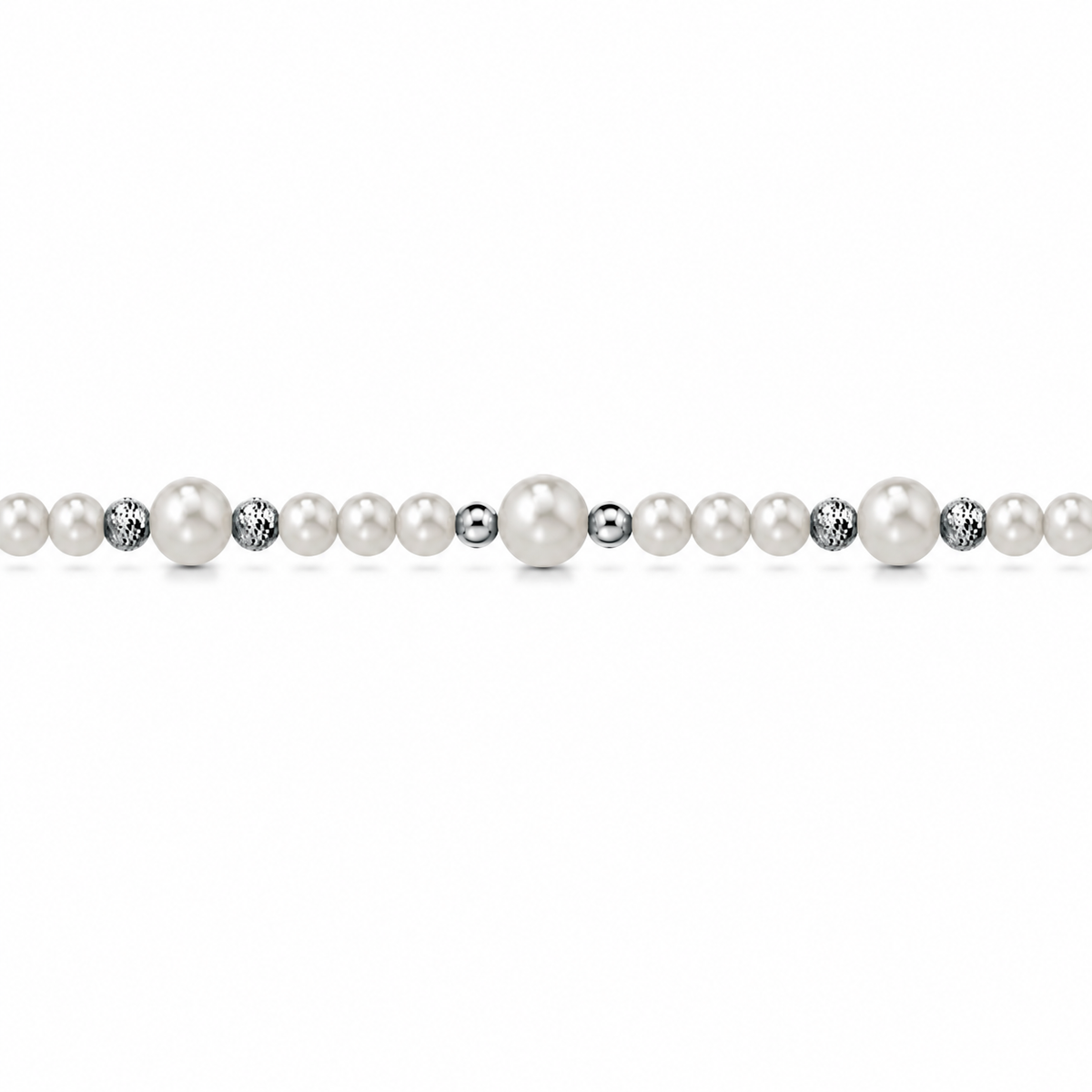 Collana di Perle con Perla Centrale in Oro Bianco 18kt