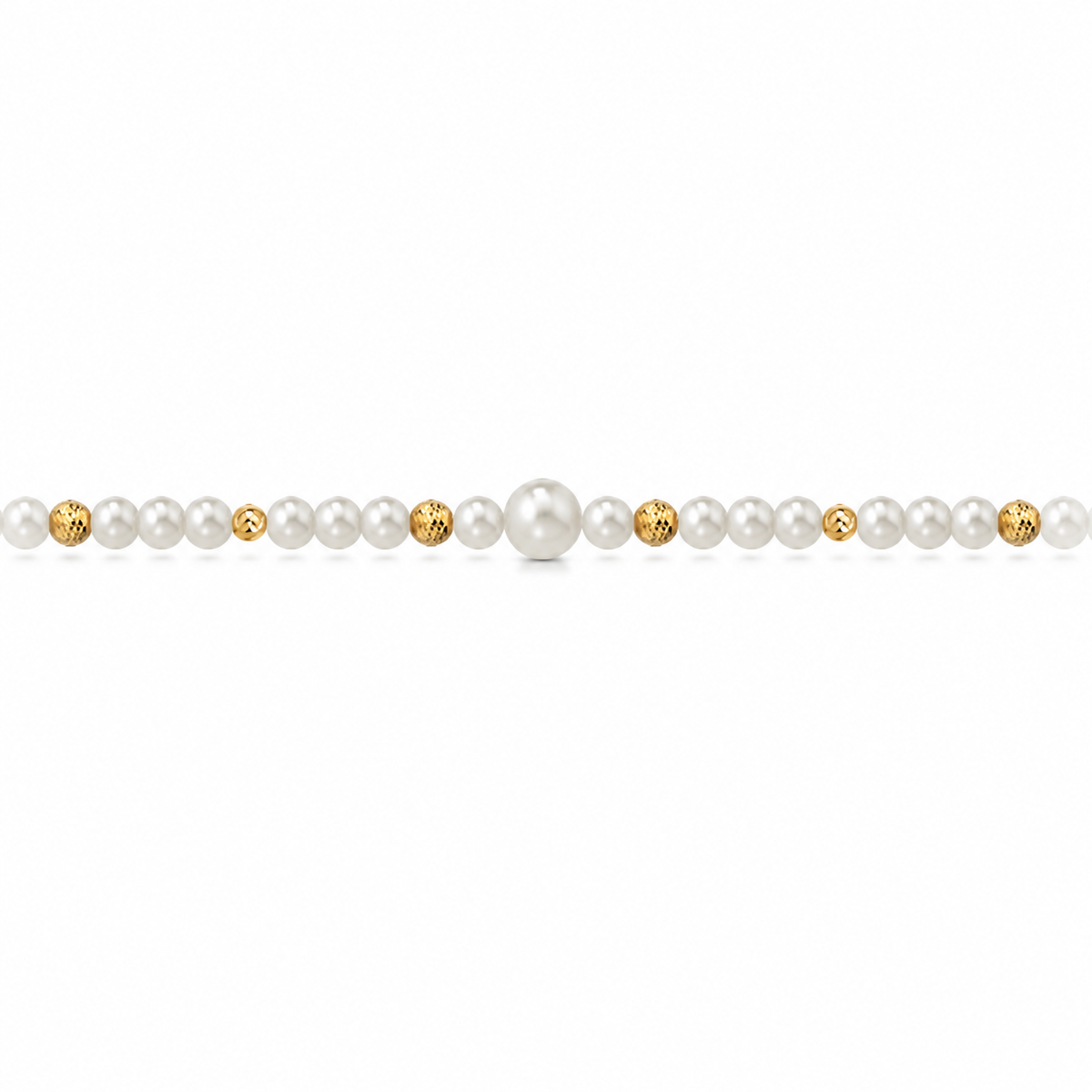 Collana di Perle con Perla Centrale in Oro Giallo 18kt