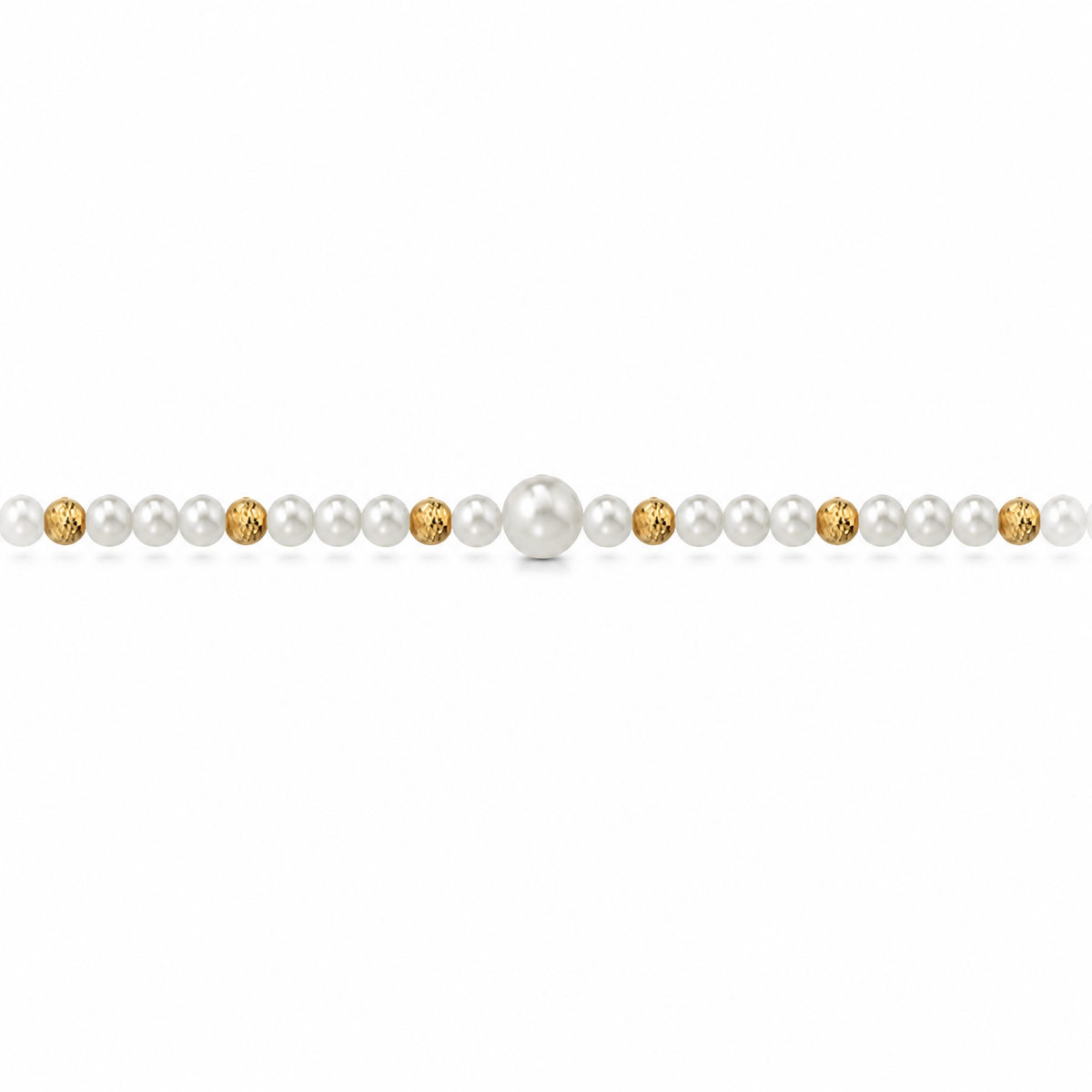 Collana di Perle con Perla Centrale in Oro Giallo 18kt