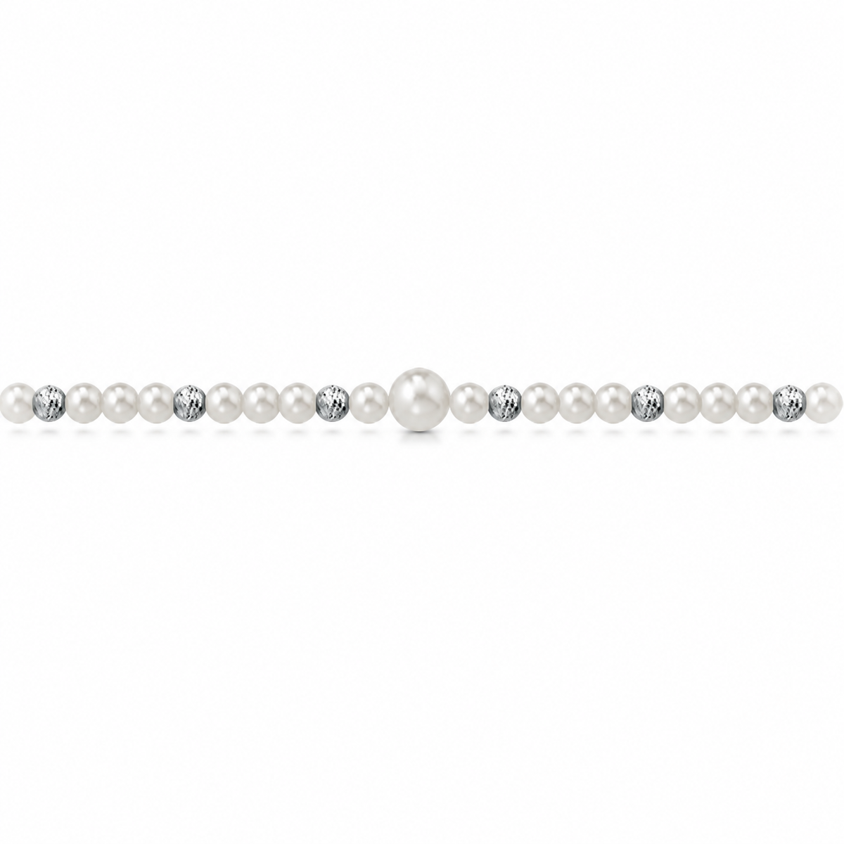 Collana di Perle con Perla Centrale in Oro Bianco 18kt