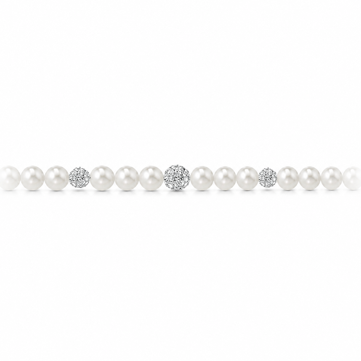 Collana di Perle con Sfere di Zirconi
