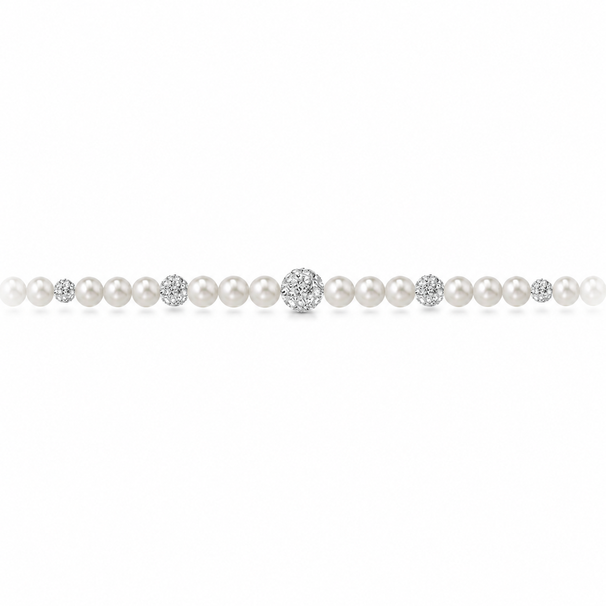 Collana di Perle con Sfere di Zirconi