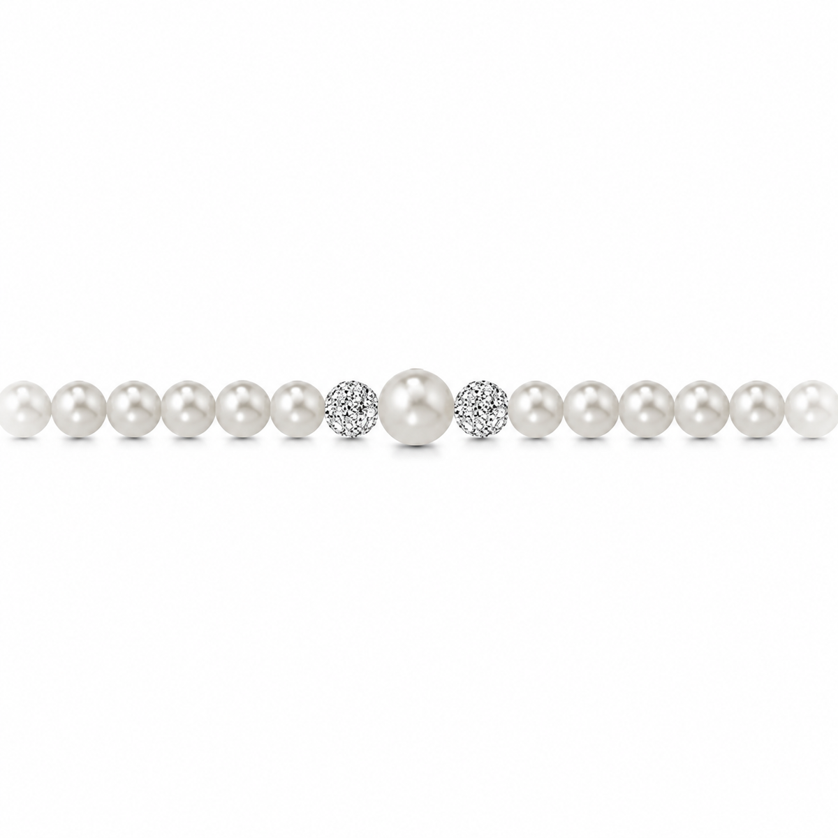 Collana di Perle con Sfere di Zirconi