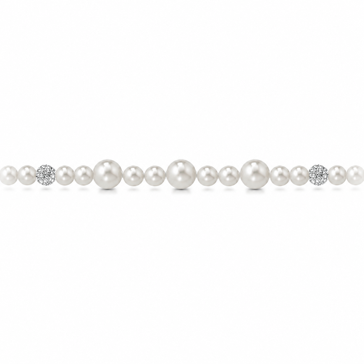 Collana di Perle con Sfere di Zirconi