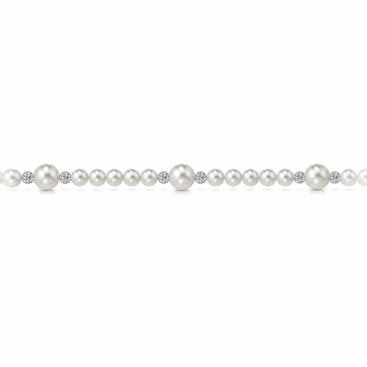 Collana di Perle con Sfere di Zirconi