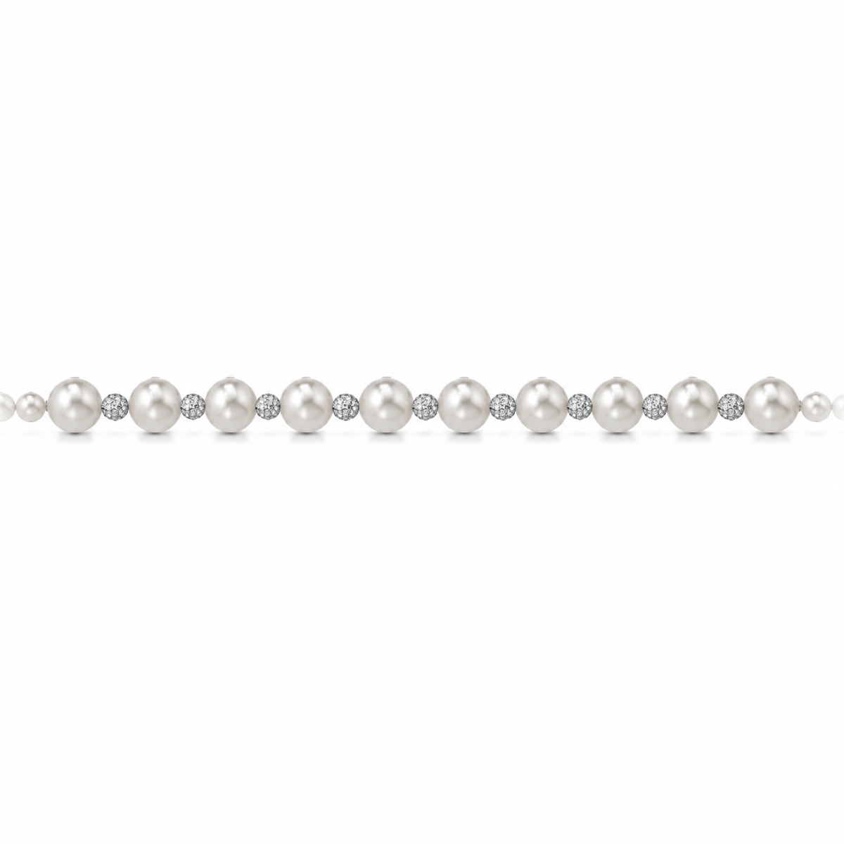 Collana di Perle con Sfere di Zirconi