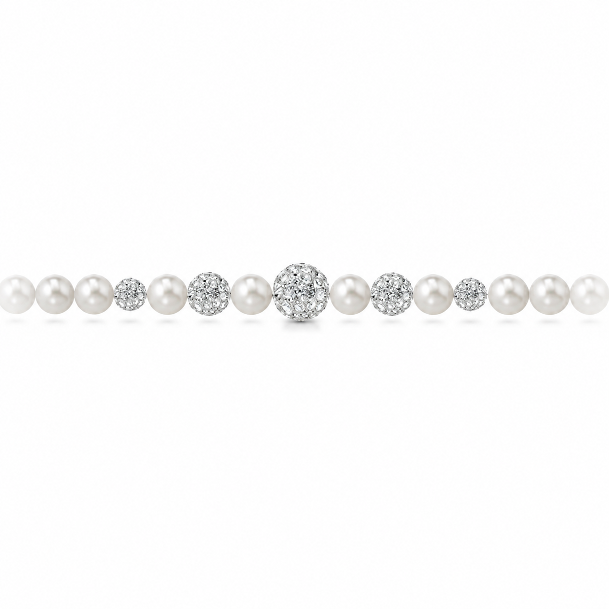 Collana di Perle con Sfere di Zirconi