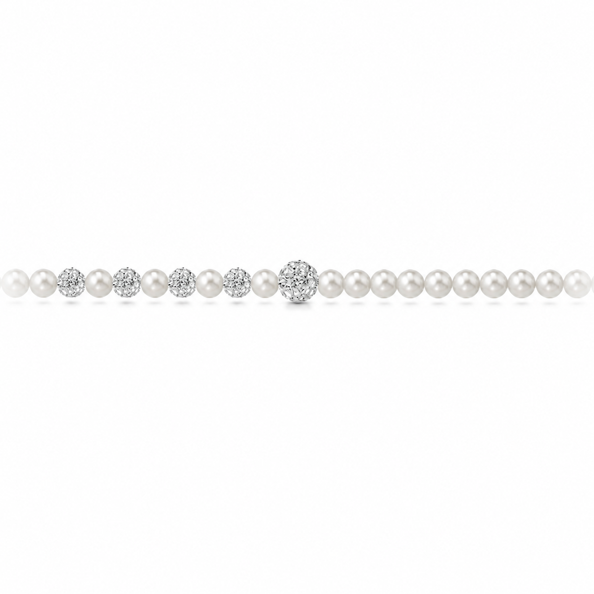 Collana di Perle con Sfere di Zirconi