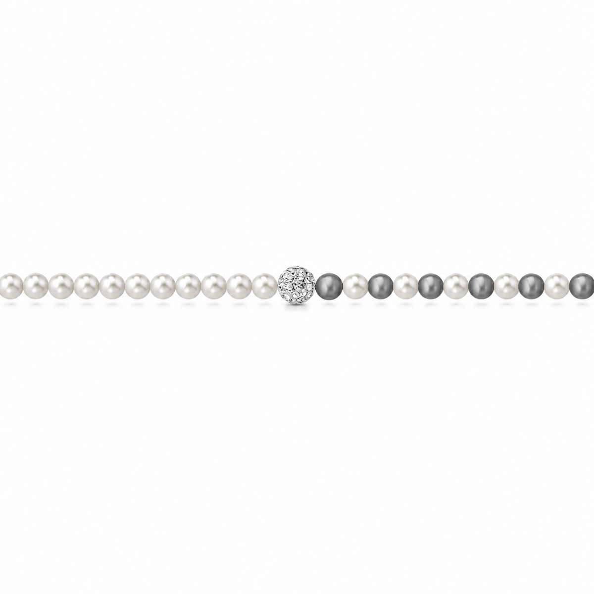 Bracciale di Perle Bicolore con Perla Centrale