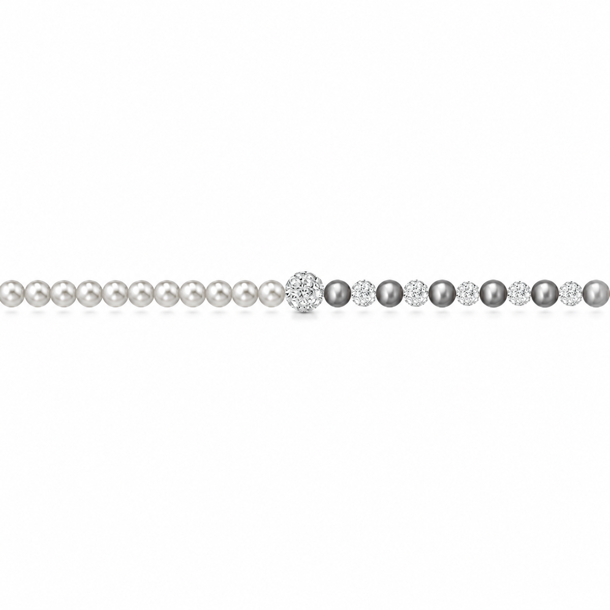 Bracciale di Perle Bicolore con Perla Centrale
