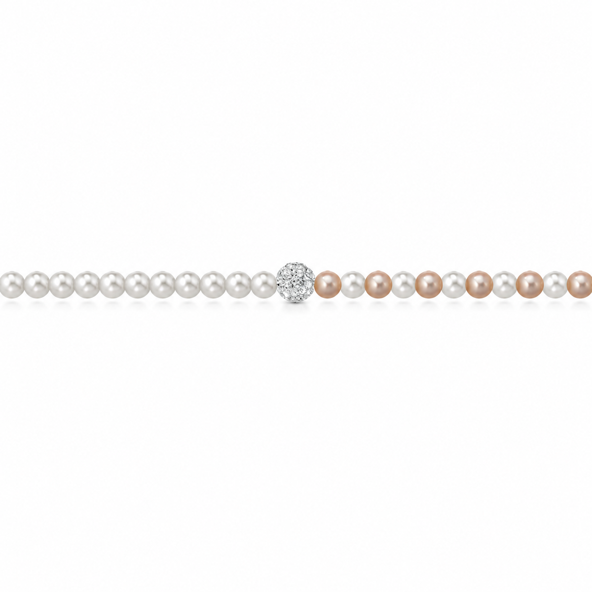 Bracciale di Perle Bicolore con Perla Centrale