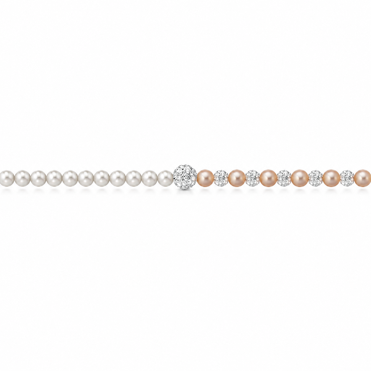 Bracciale di Perle Bicolore con Perla Centrale
