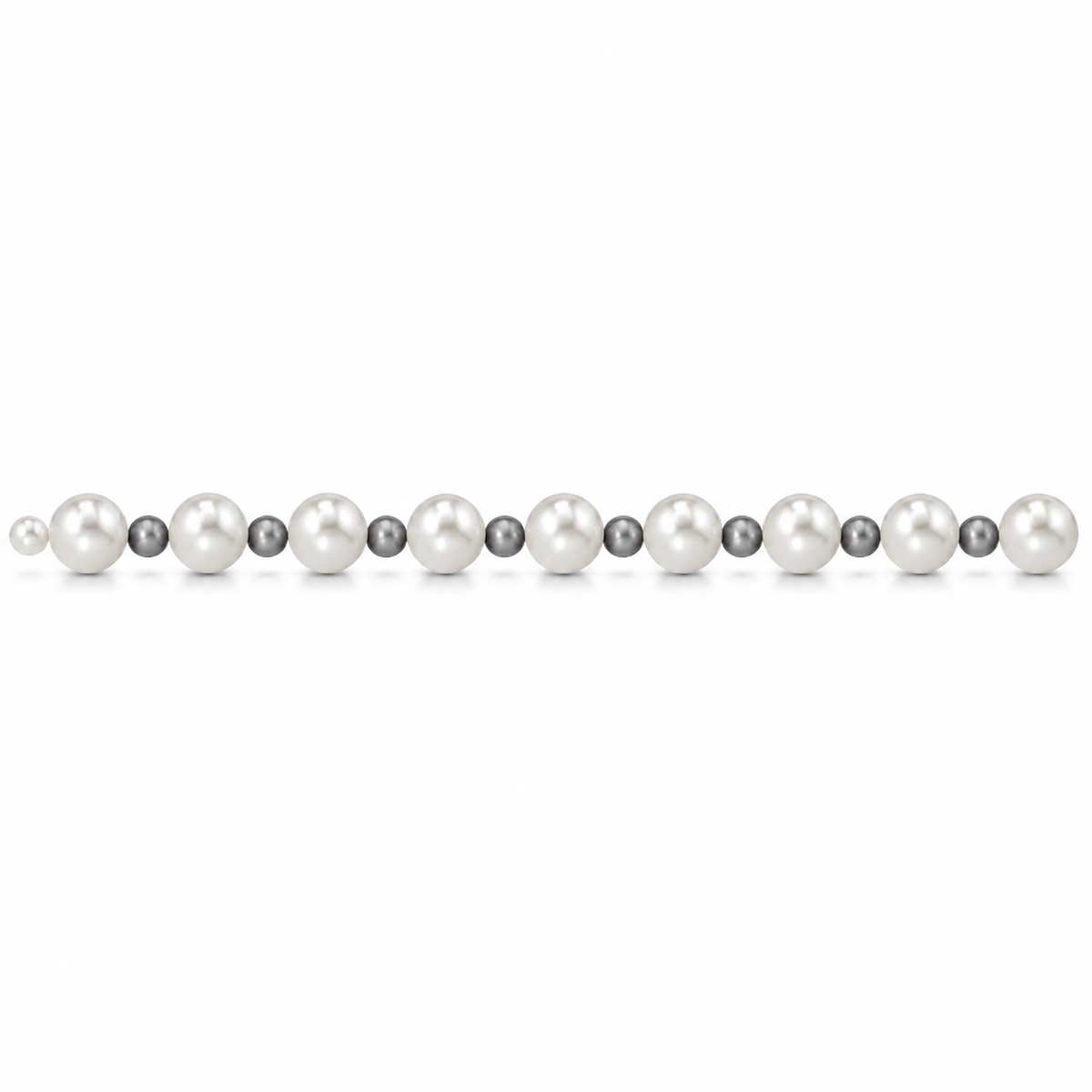 Bracciale di Perle Bianche e Grigie