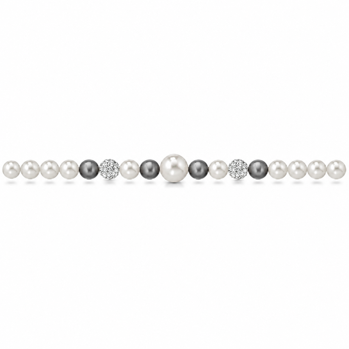 Bracciale di Perle Bianche e Grigie