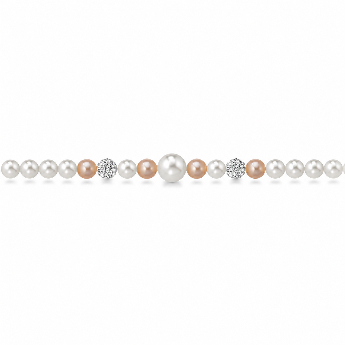Bracciale di Perle Bianche e Rosa