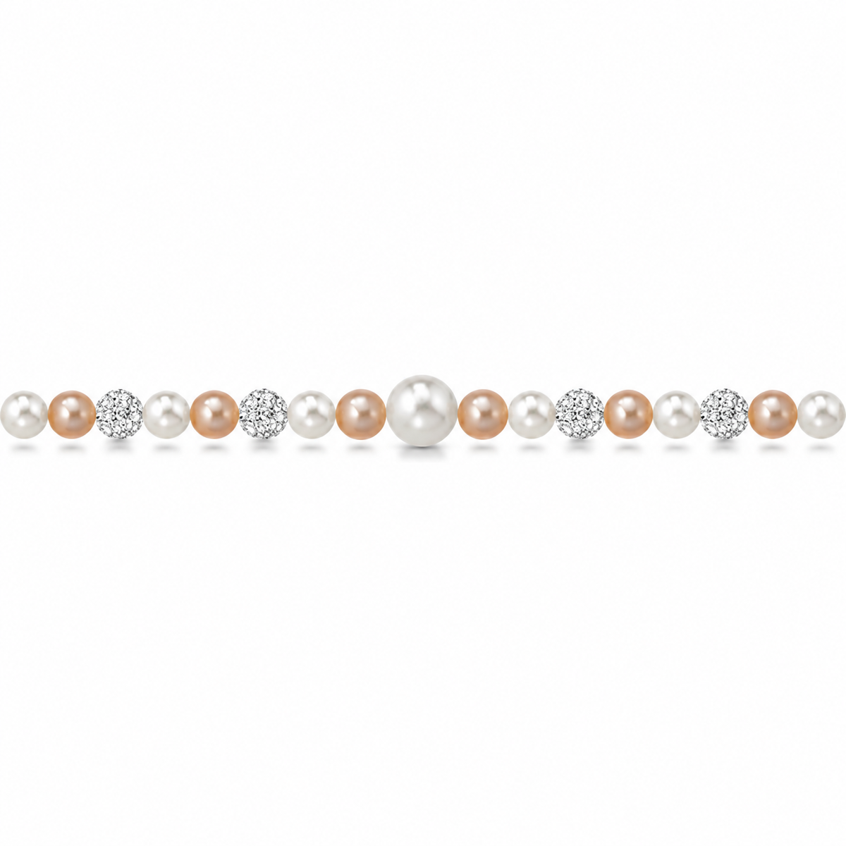 Bracciale di Perle Bianche e Rosa