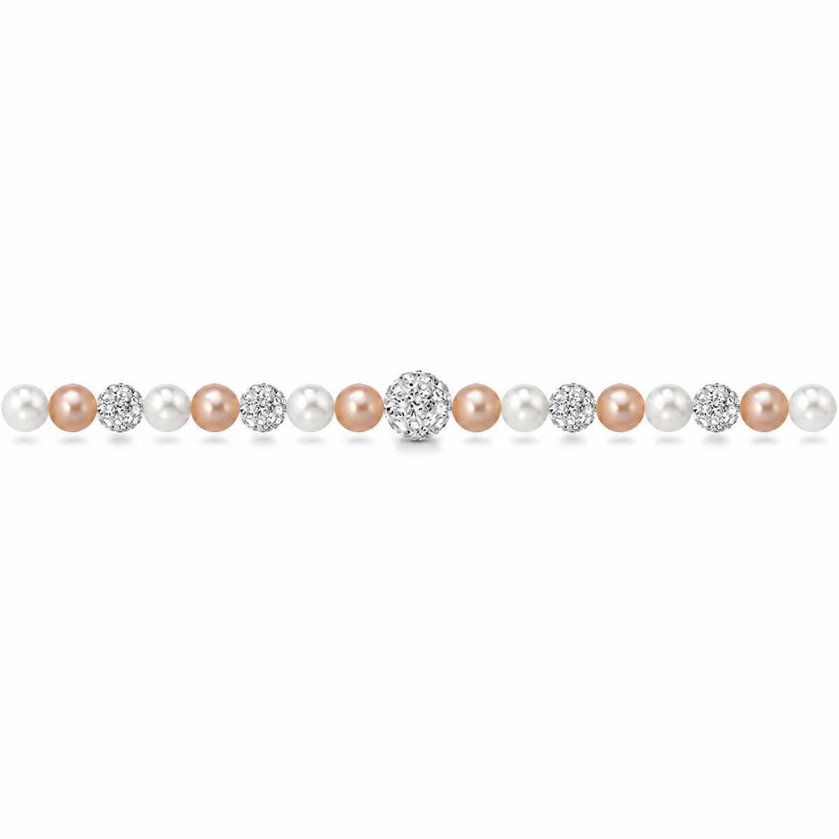 Bracciale di Perle Bianche e Rosa
