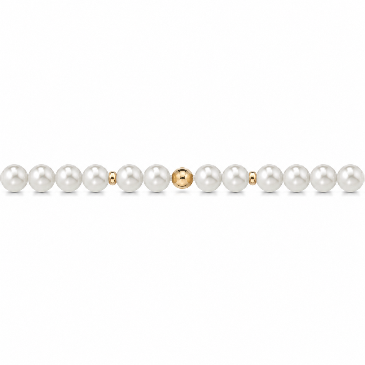 Bracciale di Perle con Finitura Minimal in Oro Giallo 18kt