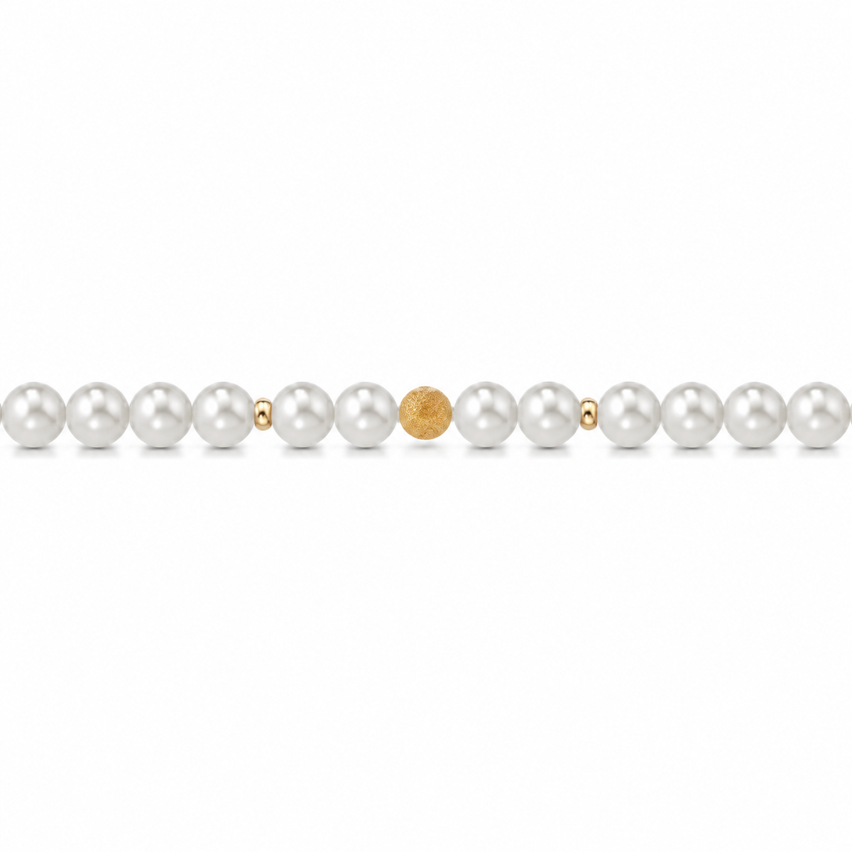 Bracciale di Perle con Finitura Minimal in Oro Giallo 18kt