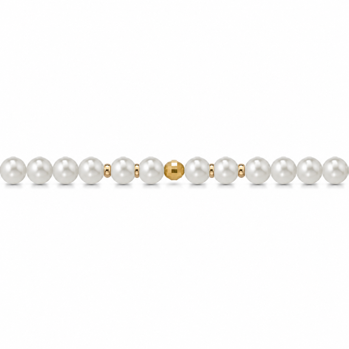 Bracciale di Perle con Finitura Minimal in Oro Giallo 18kt