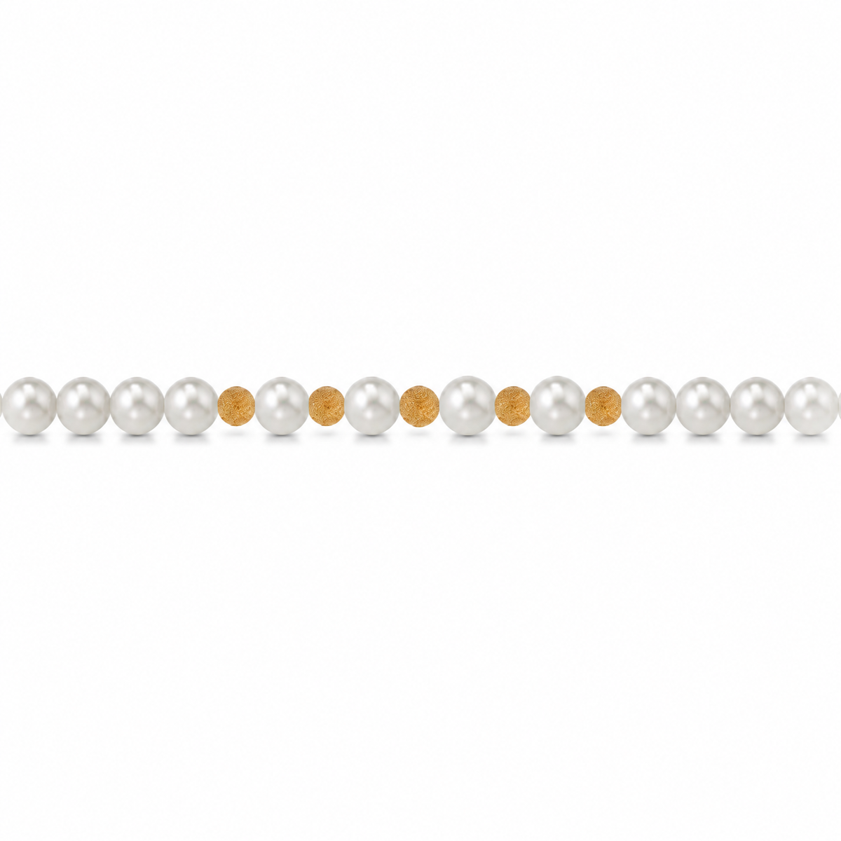 Bracciale di Perle con Finitura Minimal in Oro Giallo 18kt