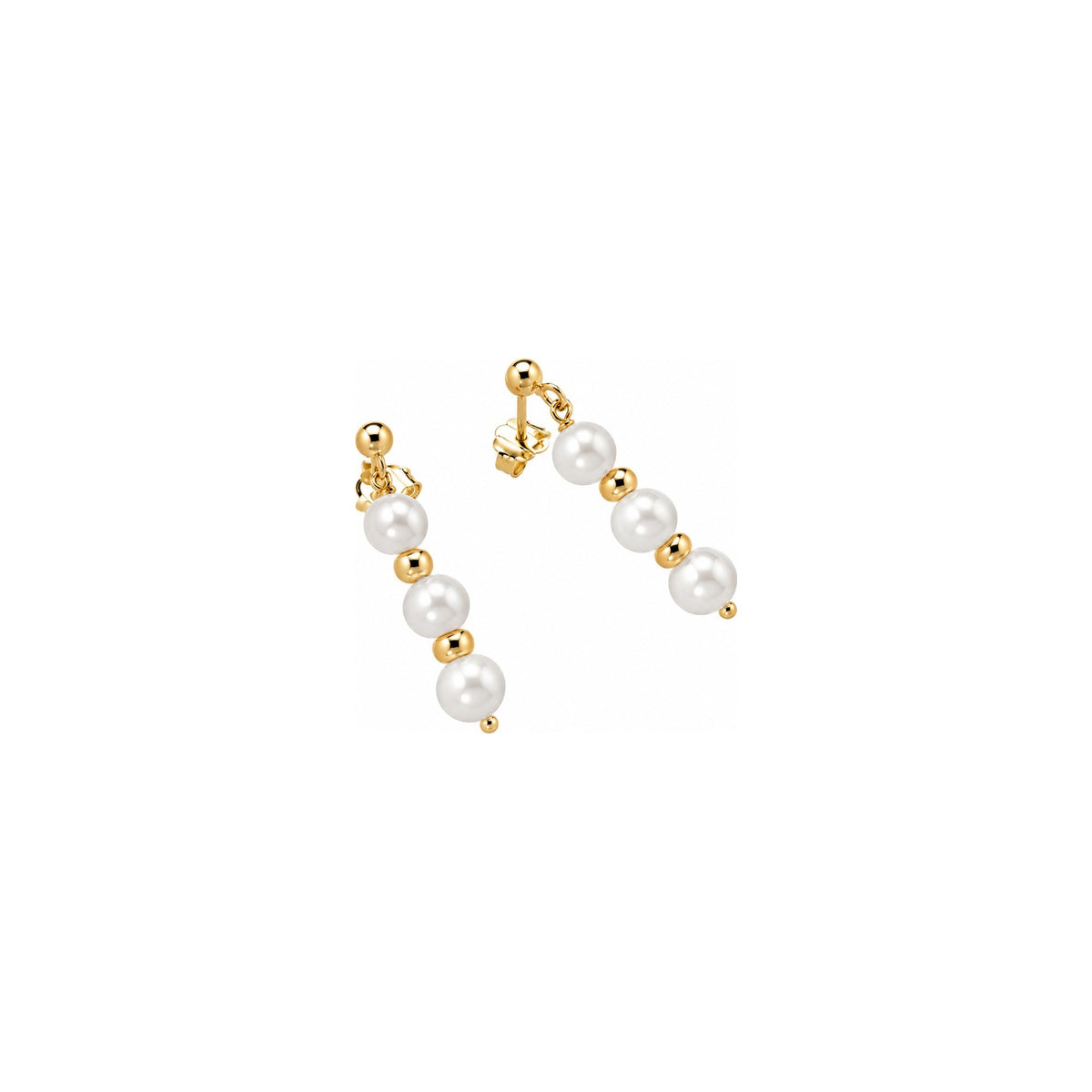 Orecchini di Perle con Finitura Minimal in Oro Giallo 18kt