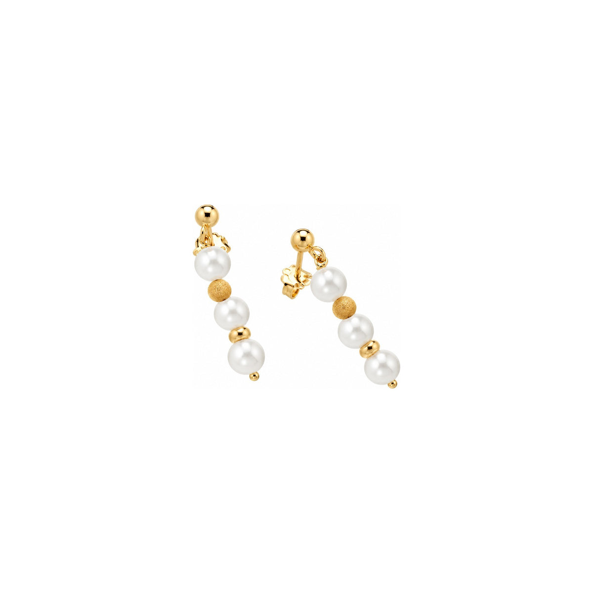 Orecchini di Perle con Finitura Minimal in Oro Giallo 18kt