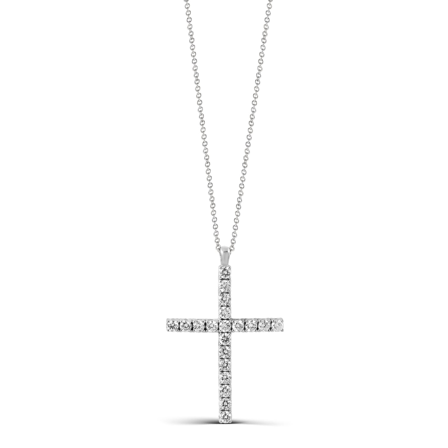 Collana Croce Tennis Diamanti Lab Grown 1.71 ct Oro Bianco 9kt