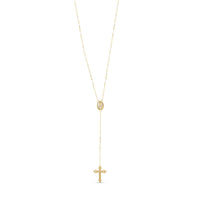 9 Karat Yellow Gold Rosary Necklace with Cross and Medal – 60 cm