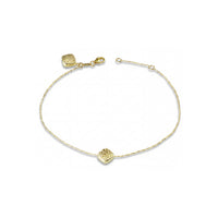 Pulsera de Oro Amarillo de 9 Quilates con Pastilla de Cojín de Doble Cara – 17/19 cm