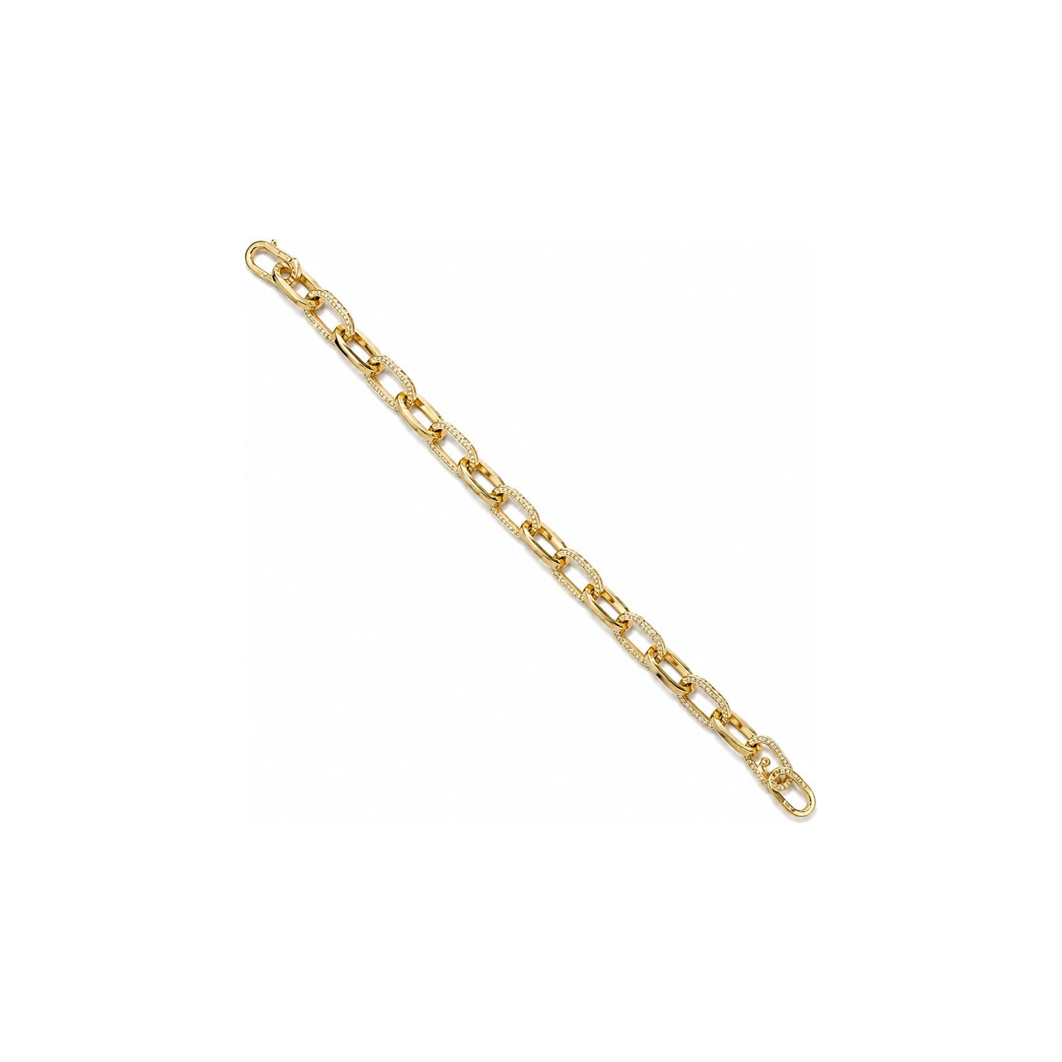 Bracciale a Maglie Ovali con Zirconi Oro 18 Carati Urigold