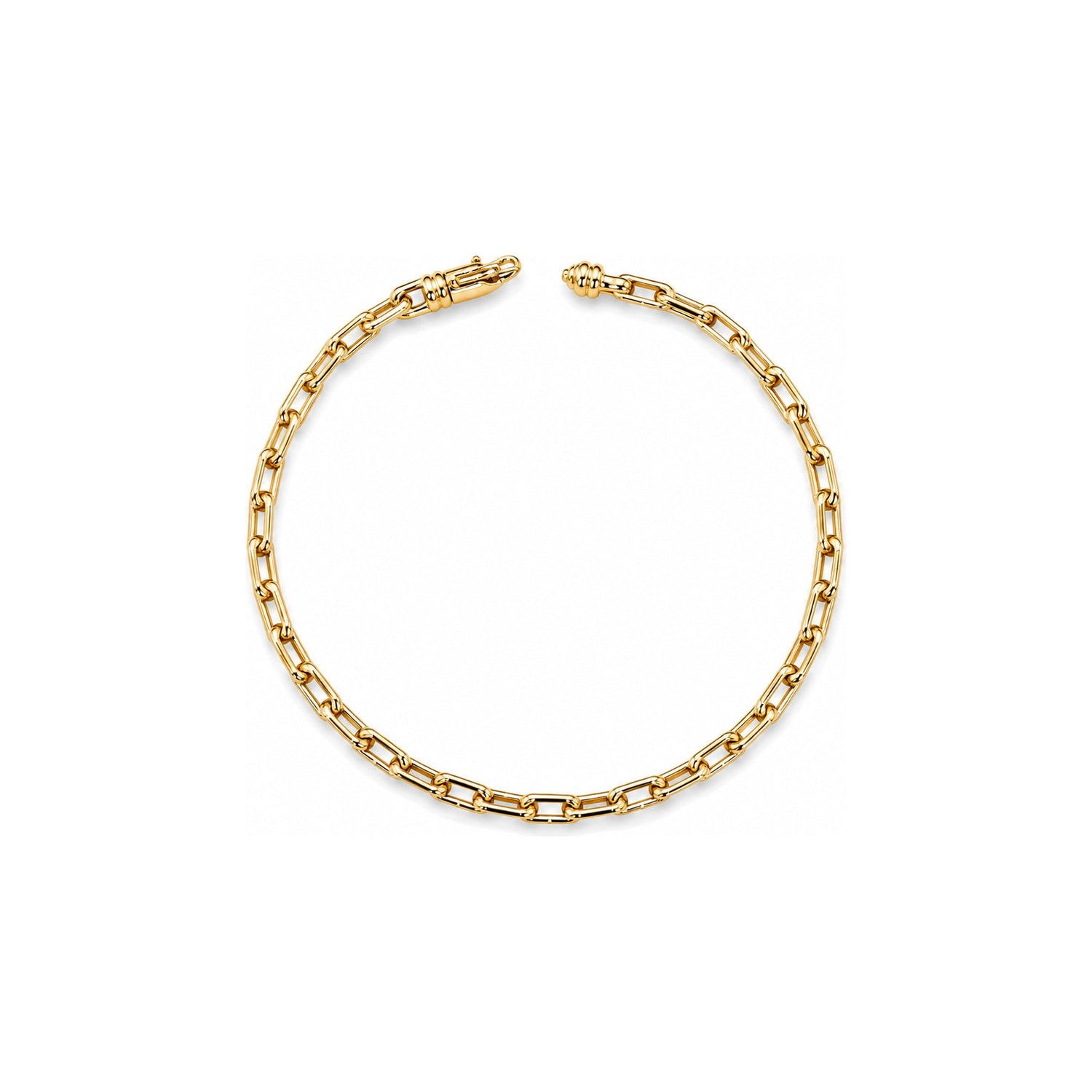 Bracciale a Maglie Ovali Allungate Sottili Oro 18 Carati Urigold