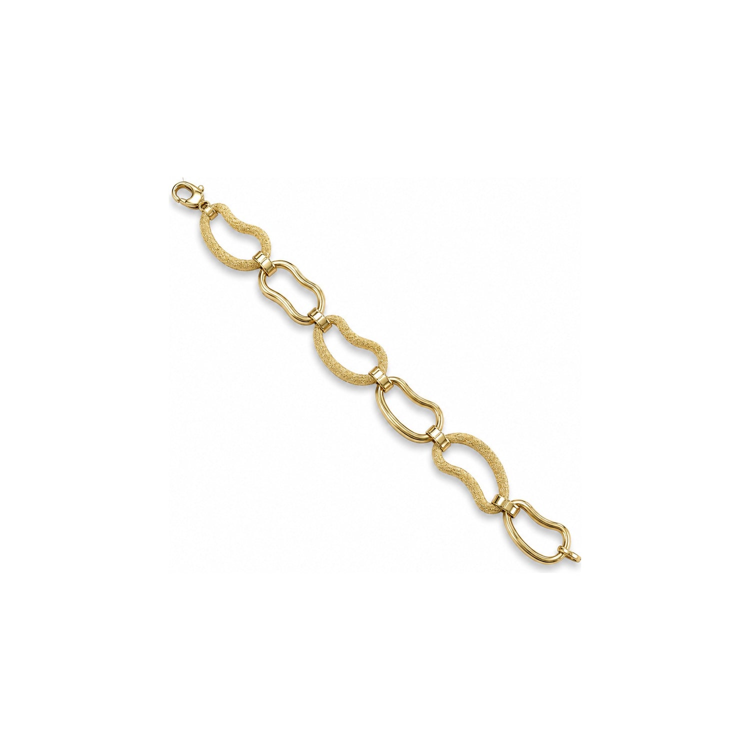 Bracciale a Maglia Fantasia Ondulata Diamantata Oro 18 Carati Urigold