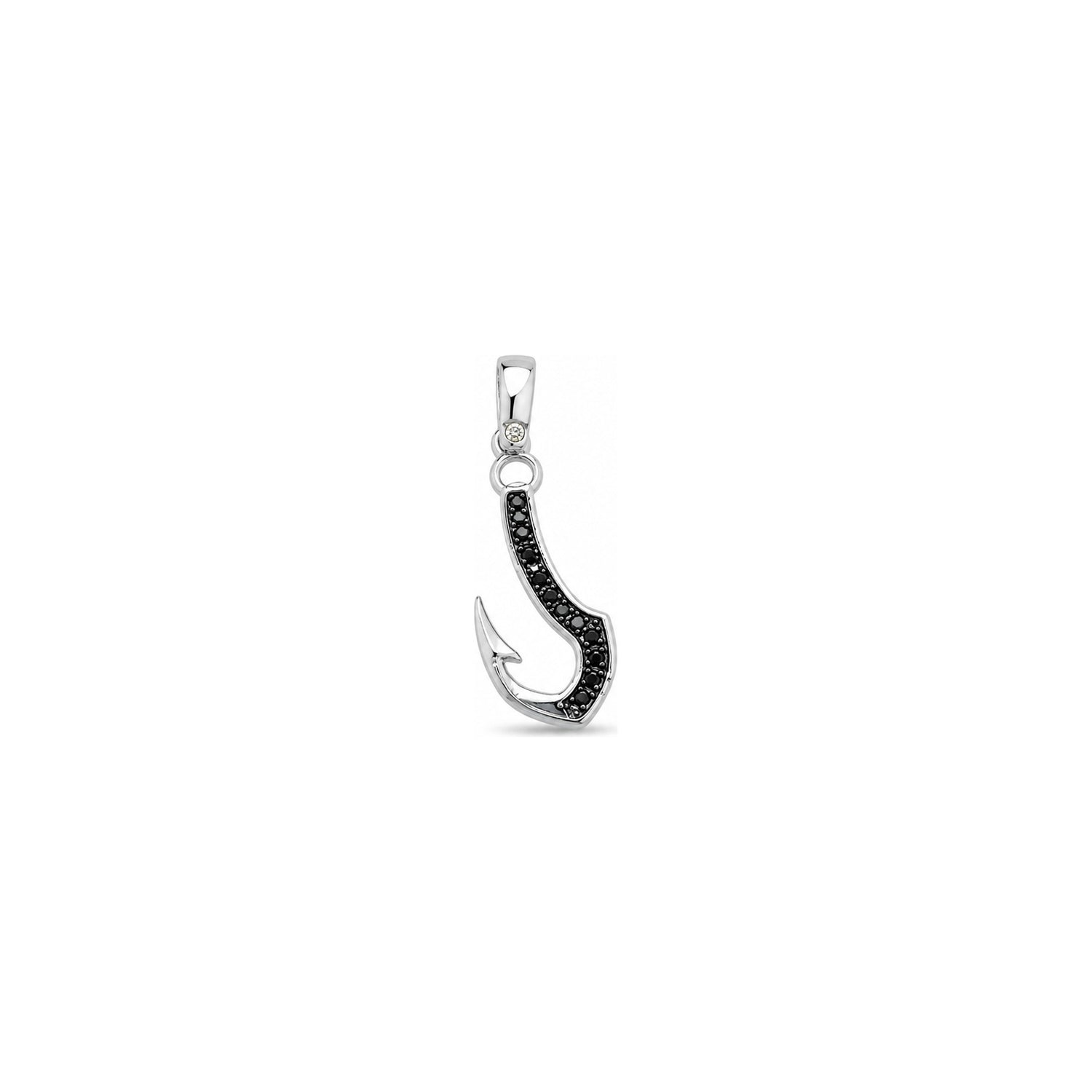 Ciondolo Amo da Pesca con Pietre Nere Oro 18 Carati Urigold
