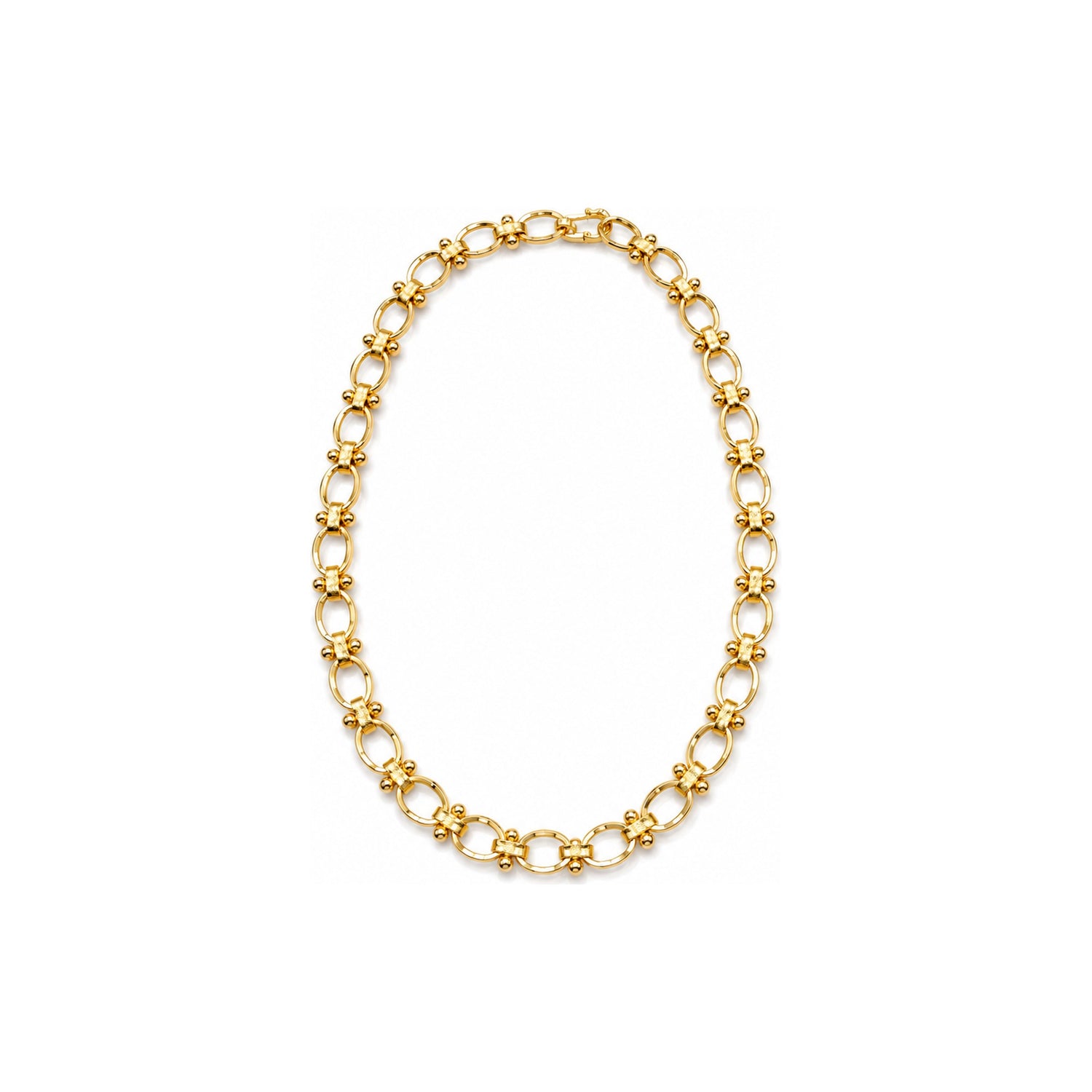 Collana a Maglie Ovali con Snodi a Sfere Oro 18 Carati Urigold