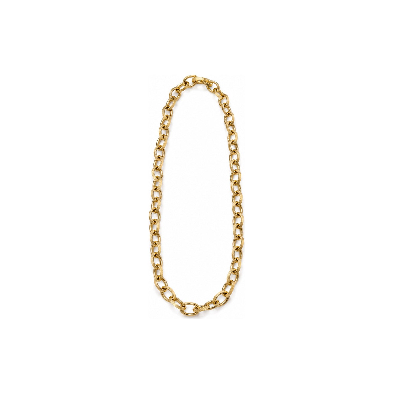 Collana a Maglie Ovali Satinate Oro 18 Carati Urigold