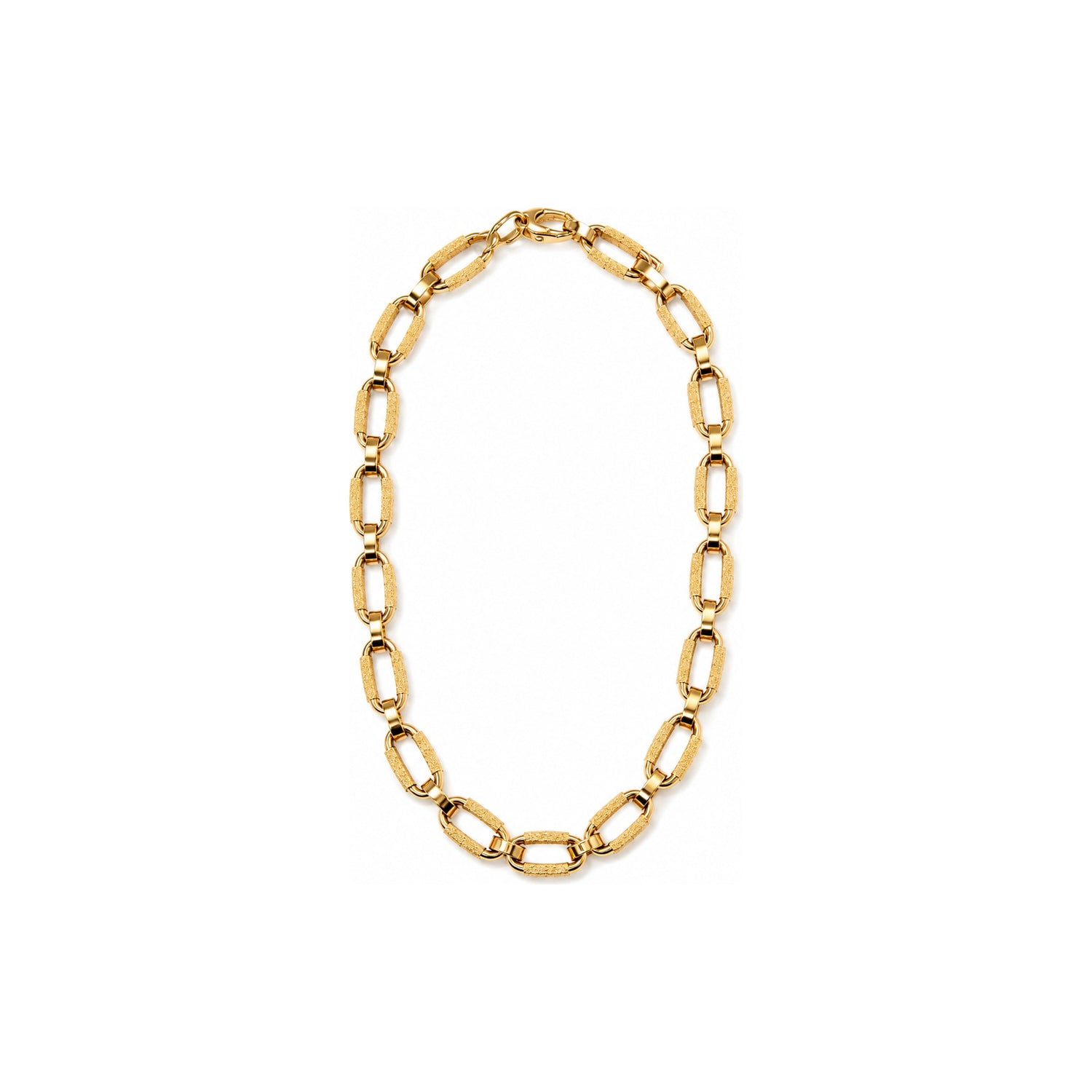 Collana a Maglie Rettangolari Diamantate Oro 18 Carati Urigold
