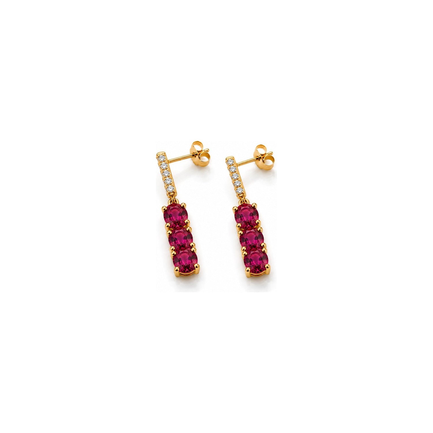 Orecchini Rubino Oro 18 Carati Urigold