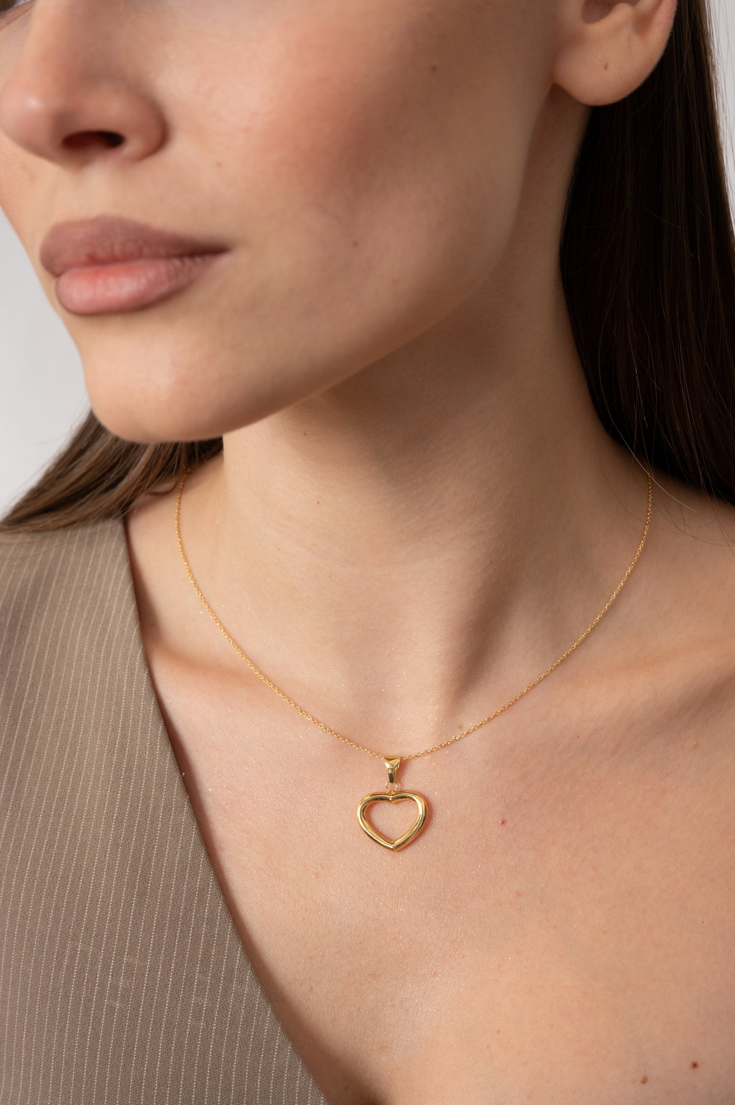 Collana Cuore Aperto in Oro Giallo 9 Carati Unoaerre